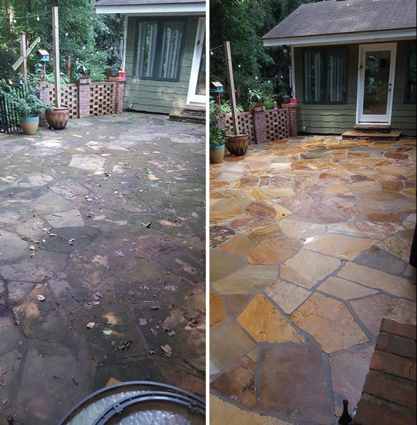 Magic of purity: 30 things before and after the pressure washer