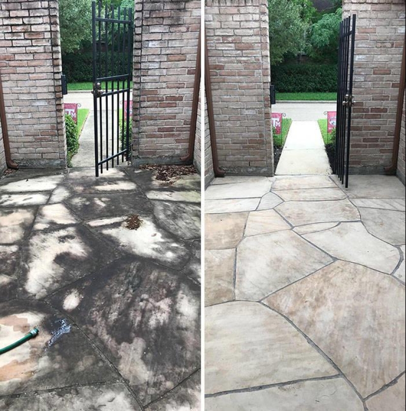 Magic of purity: 30 things before and after the pressure washer