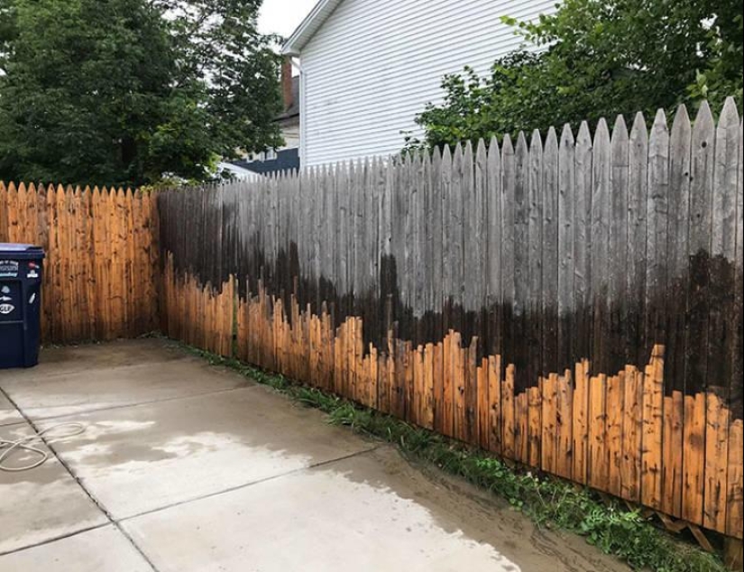 Magic of purity: 30 things before and after the pressure washer