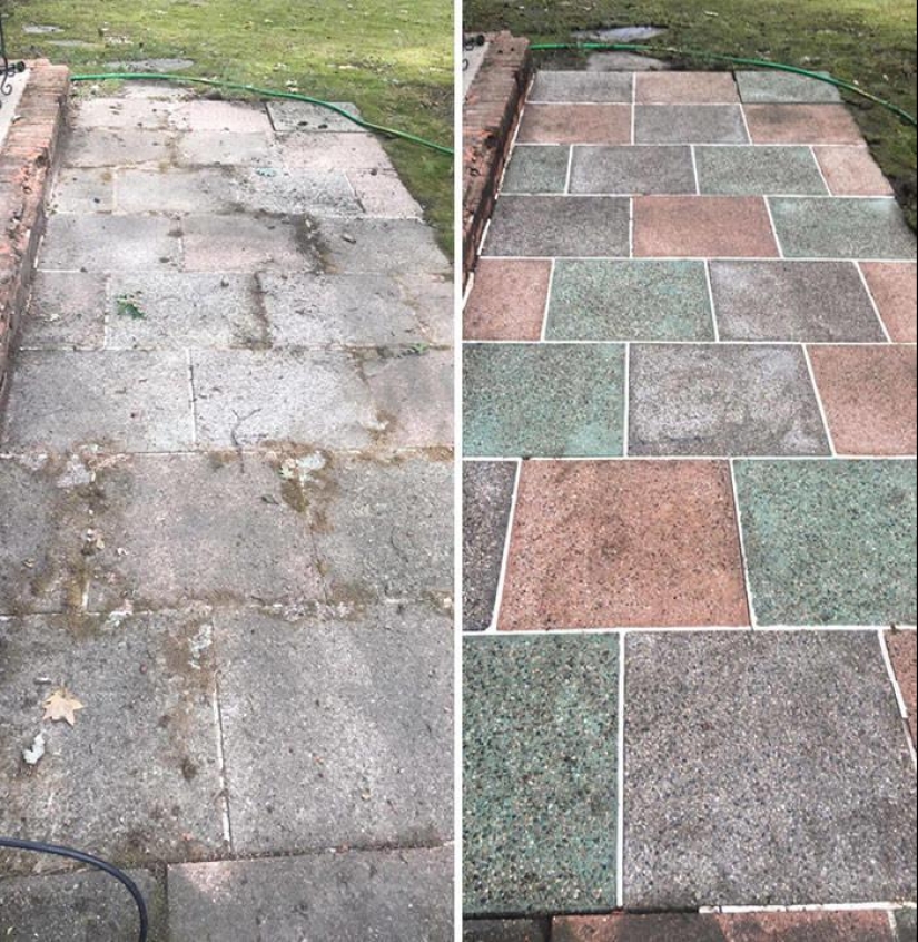 Magic of purity: 30 things before and after the pressure washer