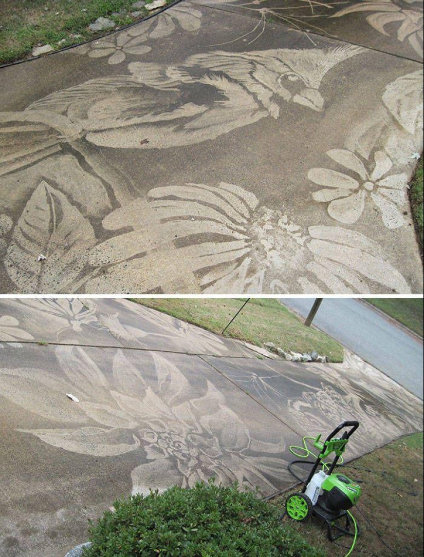 Magic of purity: 30 things before and after the pressure washer