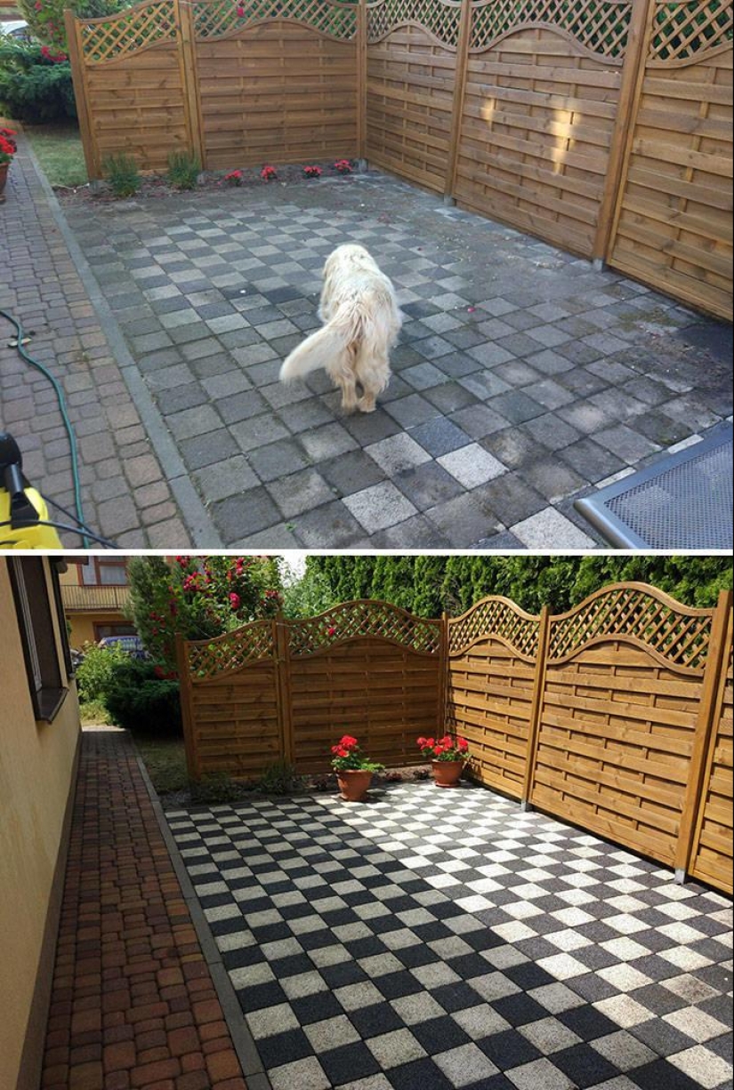 Magic of purity: 30 things before and after the pressure washer