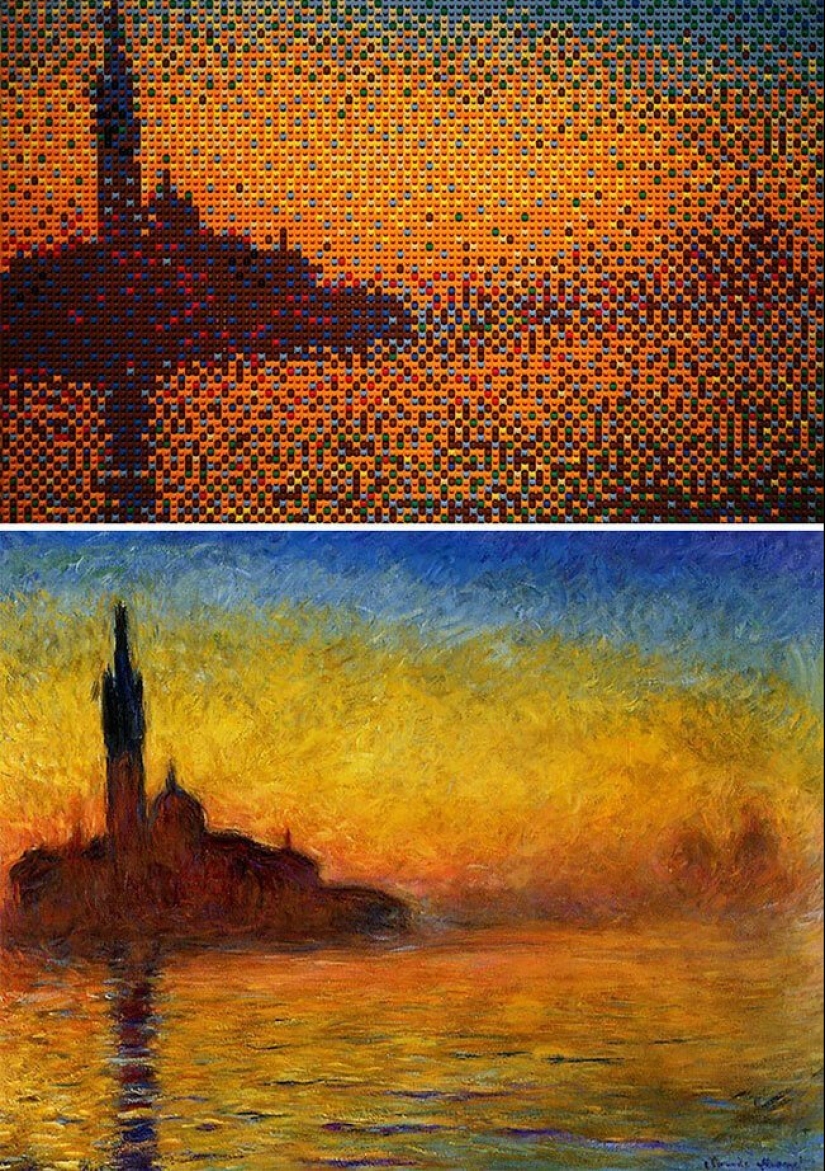 Masterpieces of art, sobrannye from LEGO