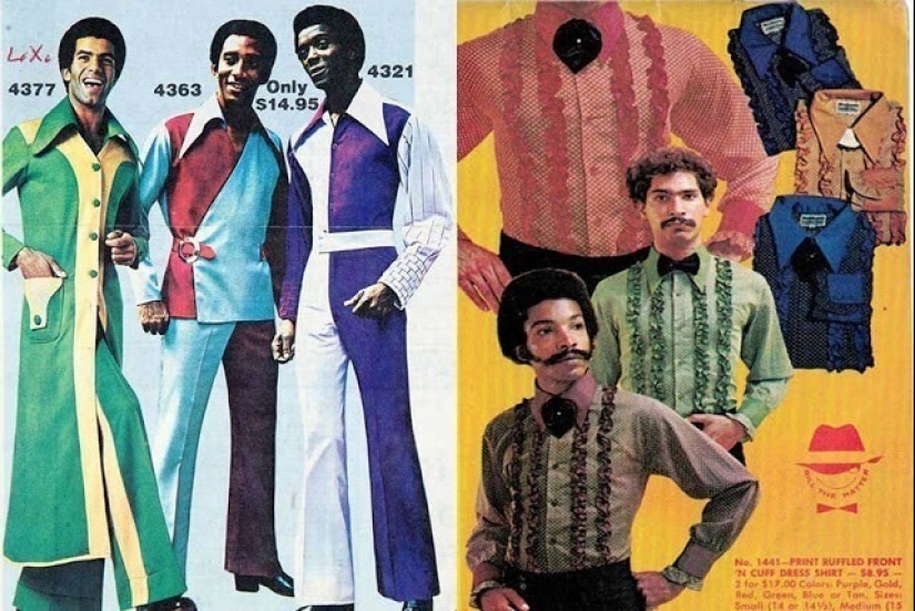 Moda masculina despiadada de los años 70