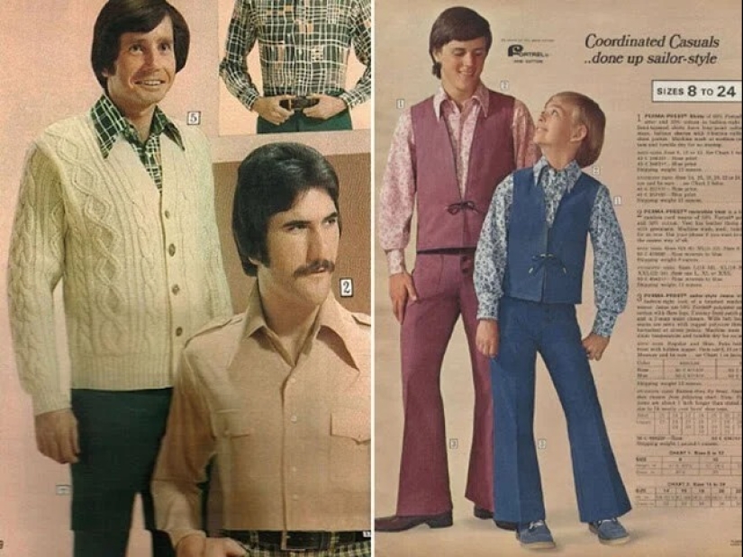 Moda masculina despiadada de los años 70