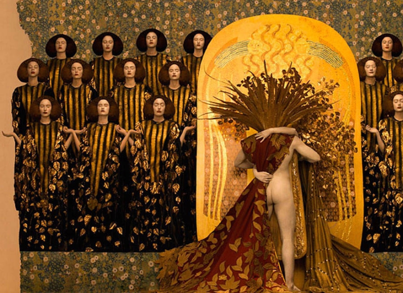 Modelos reales recrearon las famosas pinturas de Gustav Klimt