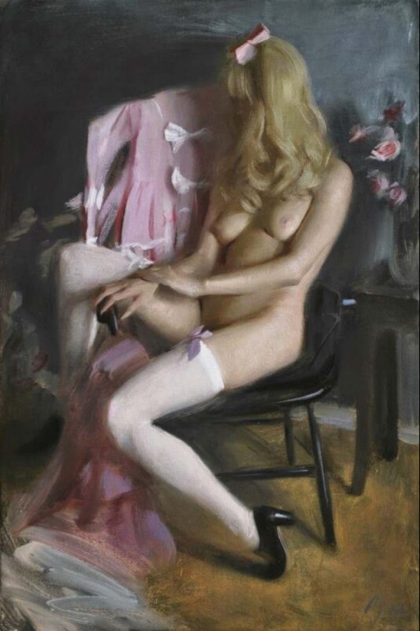 Modern classic painting Nick ALM, "I refer primarily to the inner world"