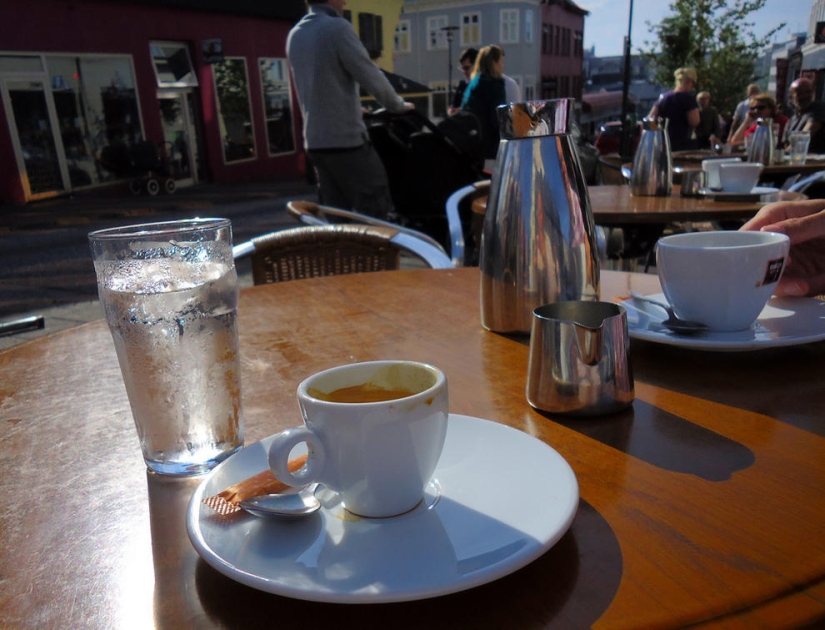 Morning coffee in different countries of the world