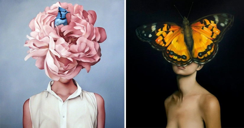 Mujeres, flores y animales: una simbiosis sorprendente en las pinturas de Amy Judd