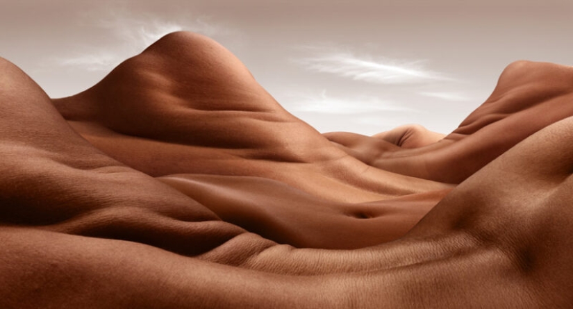 Naked Geology: Carl Warner's Surreal landscapes Created from naked Bodies