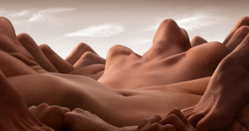 Naked Geology: Los paisajes surrealistas de Carl Warner Creados a partir de Cuerpos desnudos