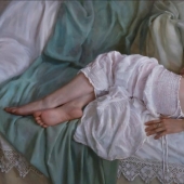 Naked tenderness in the works of hyperrealist artist Anna Marinova