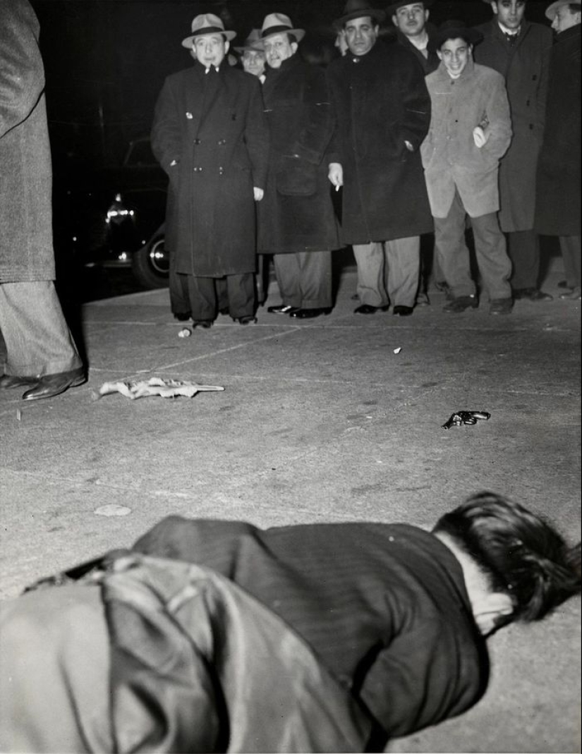 New York in the 1940s through the lens of Weegee, the master of crime photography.