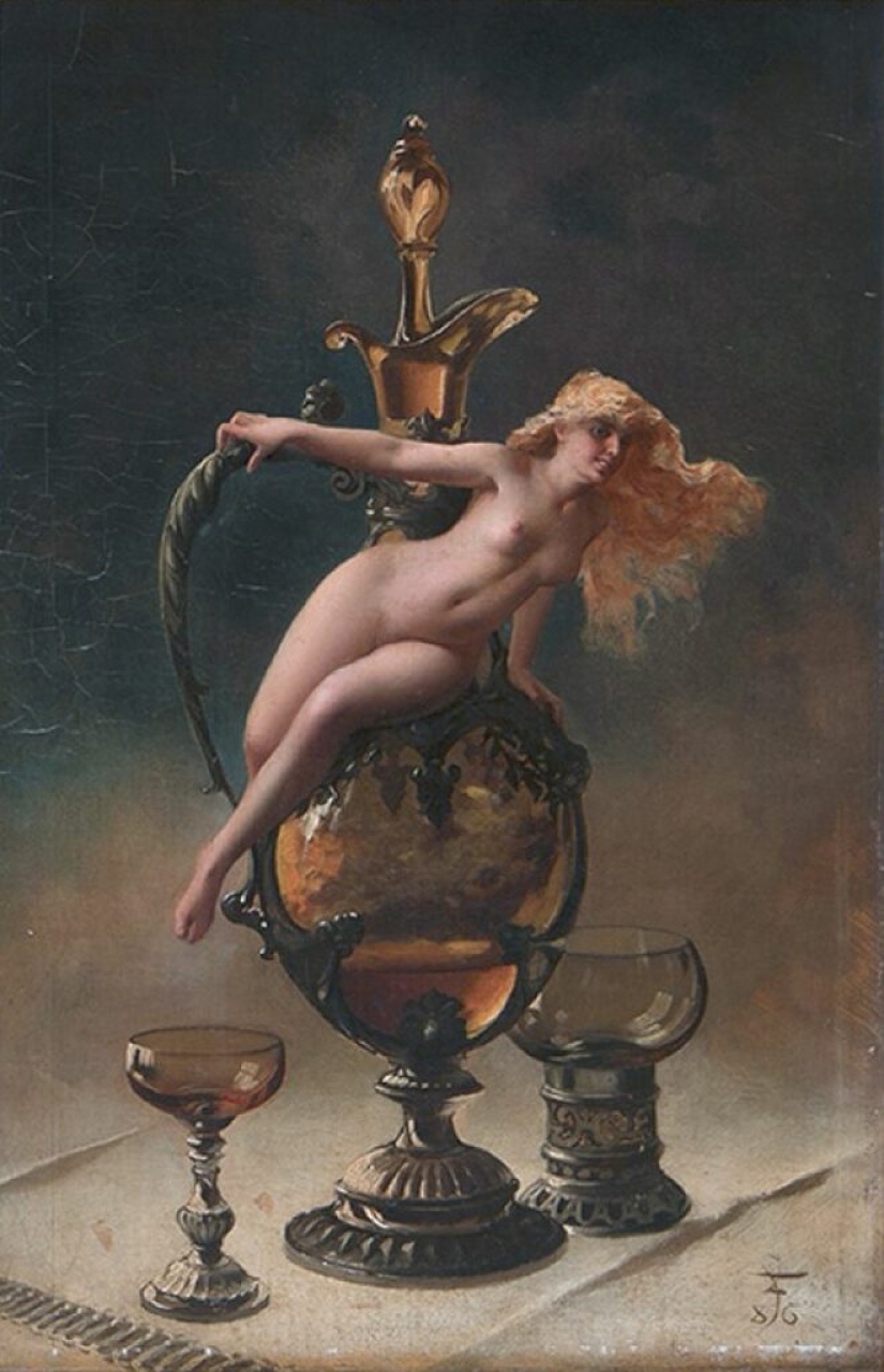 Nude fairies by the artist Luis Ricardo Falero, who founded the fantasy style in painting