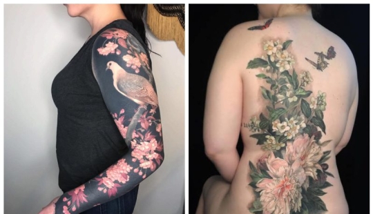 Obras maestras sobre el cuerpo: exquisita de flores tatuajes de Esther García