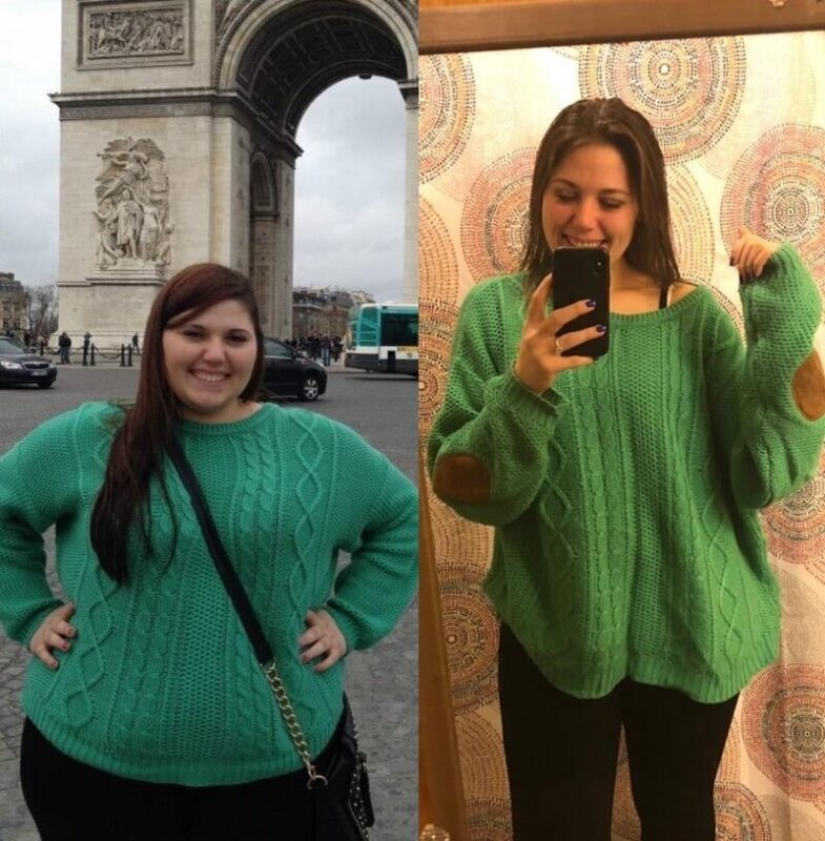 Old clothes for new body: 20 photos of girls before and after weight loss