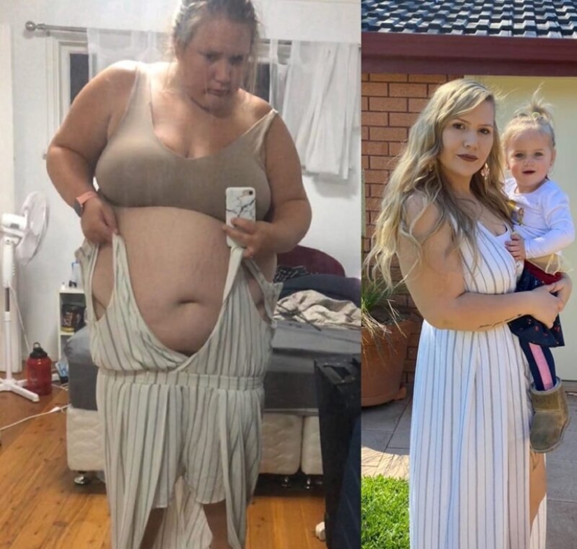 Old clothes for new body: 20 photos of girls before and after weight loss