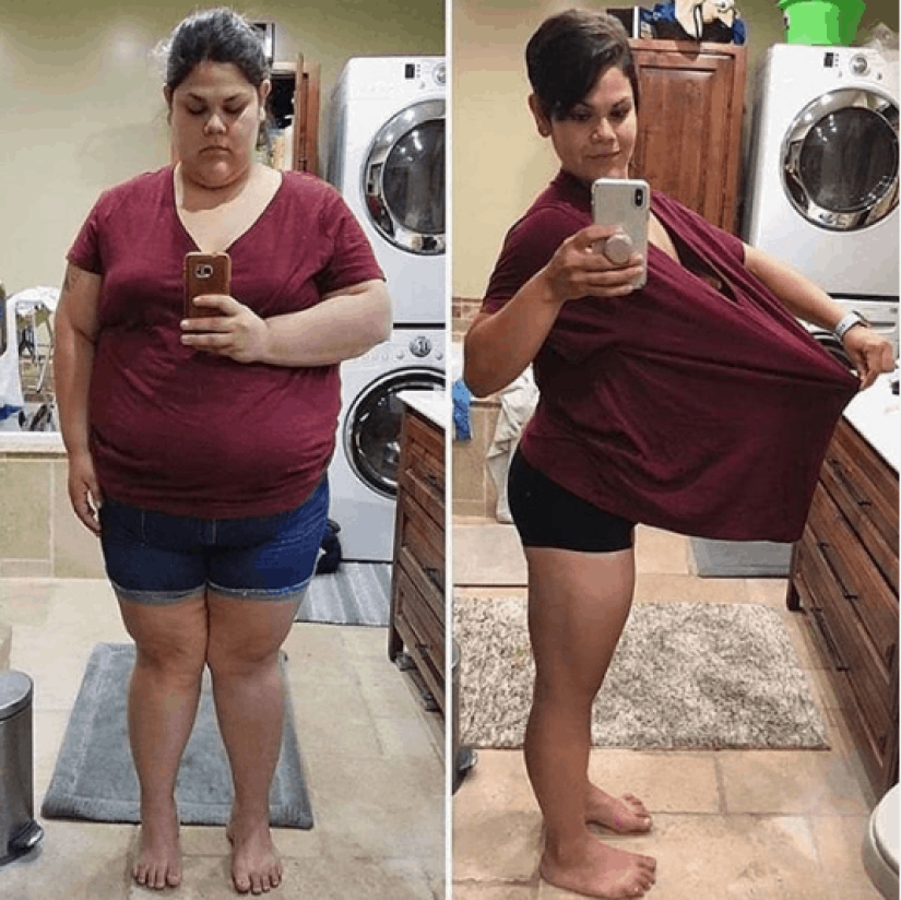 Old clothes for new body: 20 photos of girls before and after weight loss