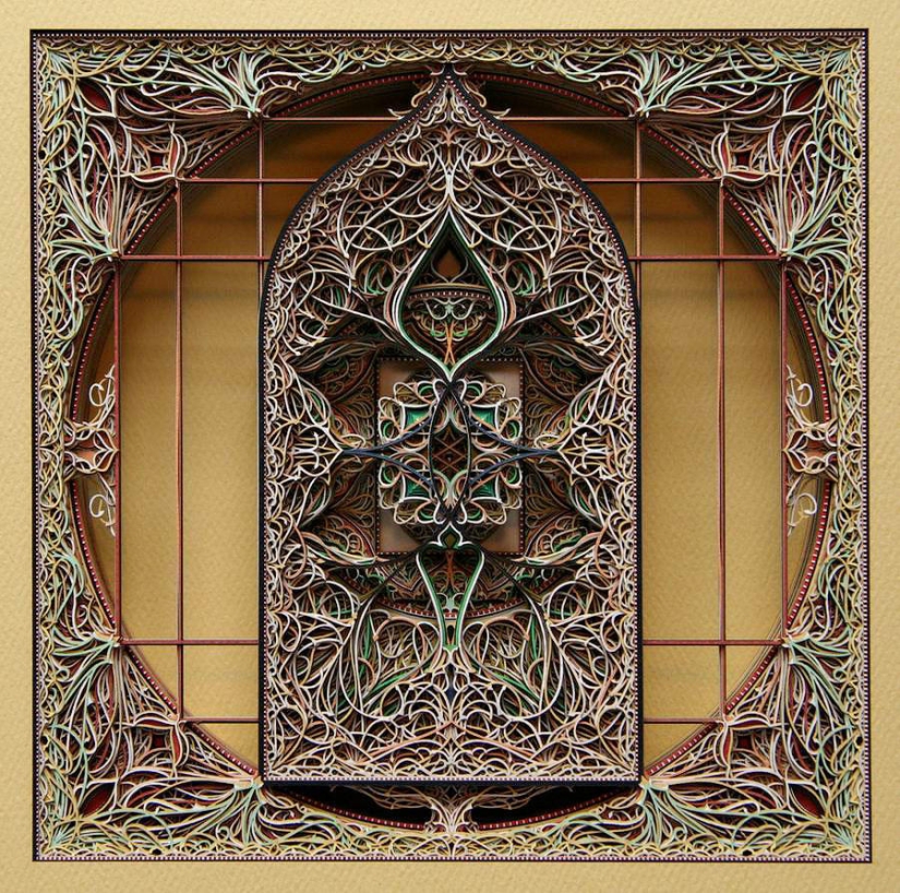 Openwork stained glass windows made of... cardboard