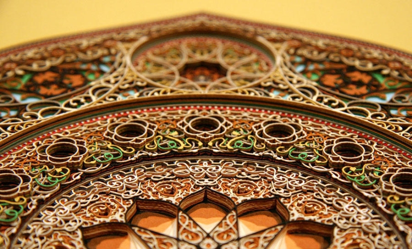 Openwork stained glass windows made of... cardboard