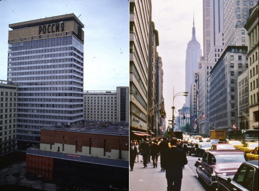 Oriente y Occidente: Fotografías en color de Moscú y Nueva York en 1969