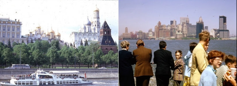 Oriente y Occidente: Fotografías en color de Moscú y Nueva York en 1969