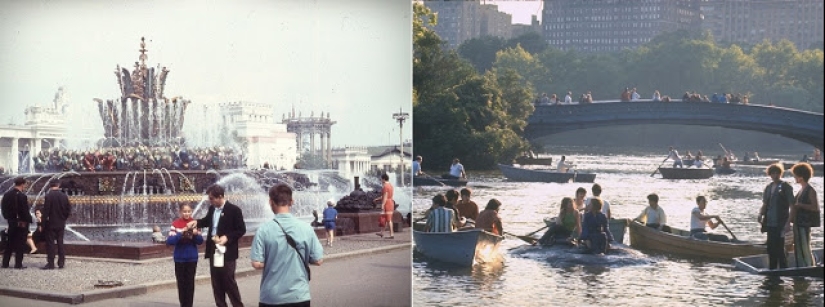 Oriente y Occidente: Fotografías en color de Moscú y Nueva York en 1969