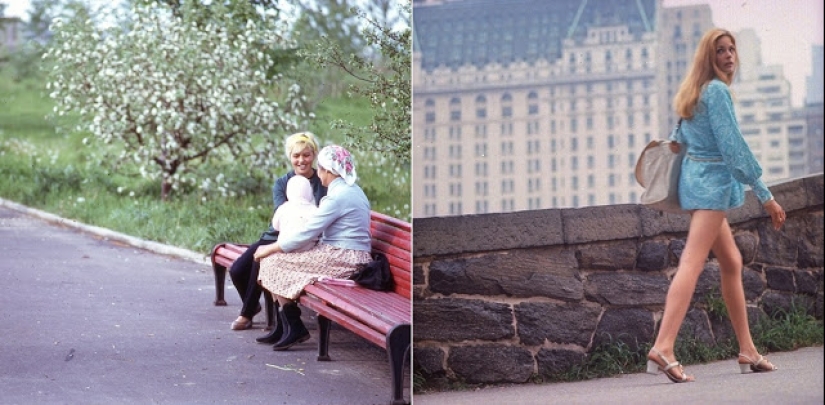 Oriente y Occidente: Fotografías en color de Moscú y Nueva York en 1969