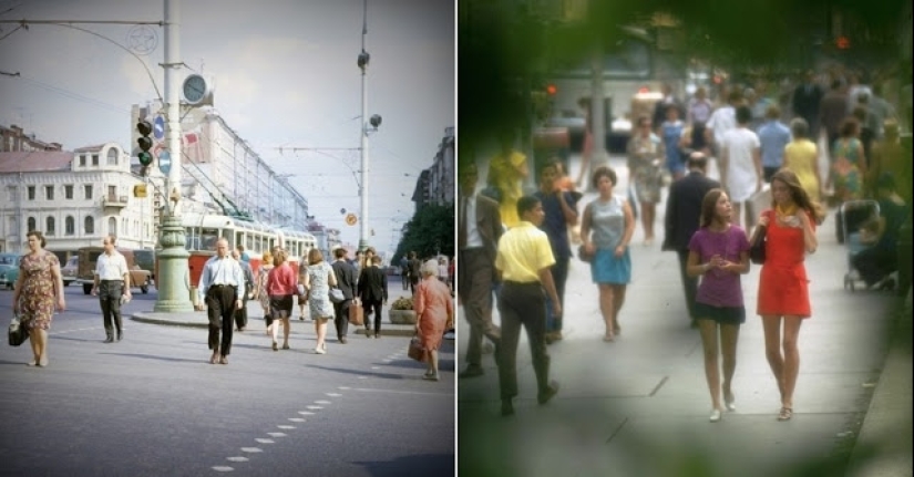 Oriente y Occidente: Fotografías en color de Moscú y Nueva York en 1969