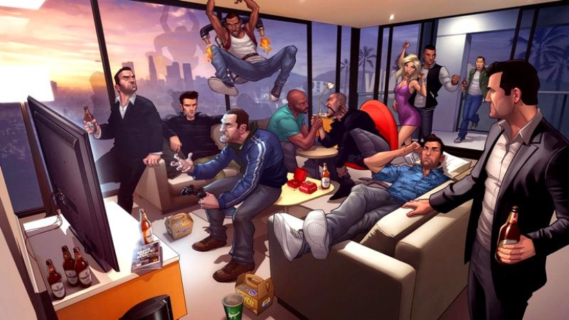 Our whole life... GTA: fantastic illustrations by Patrick Brown