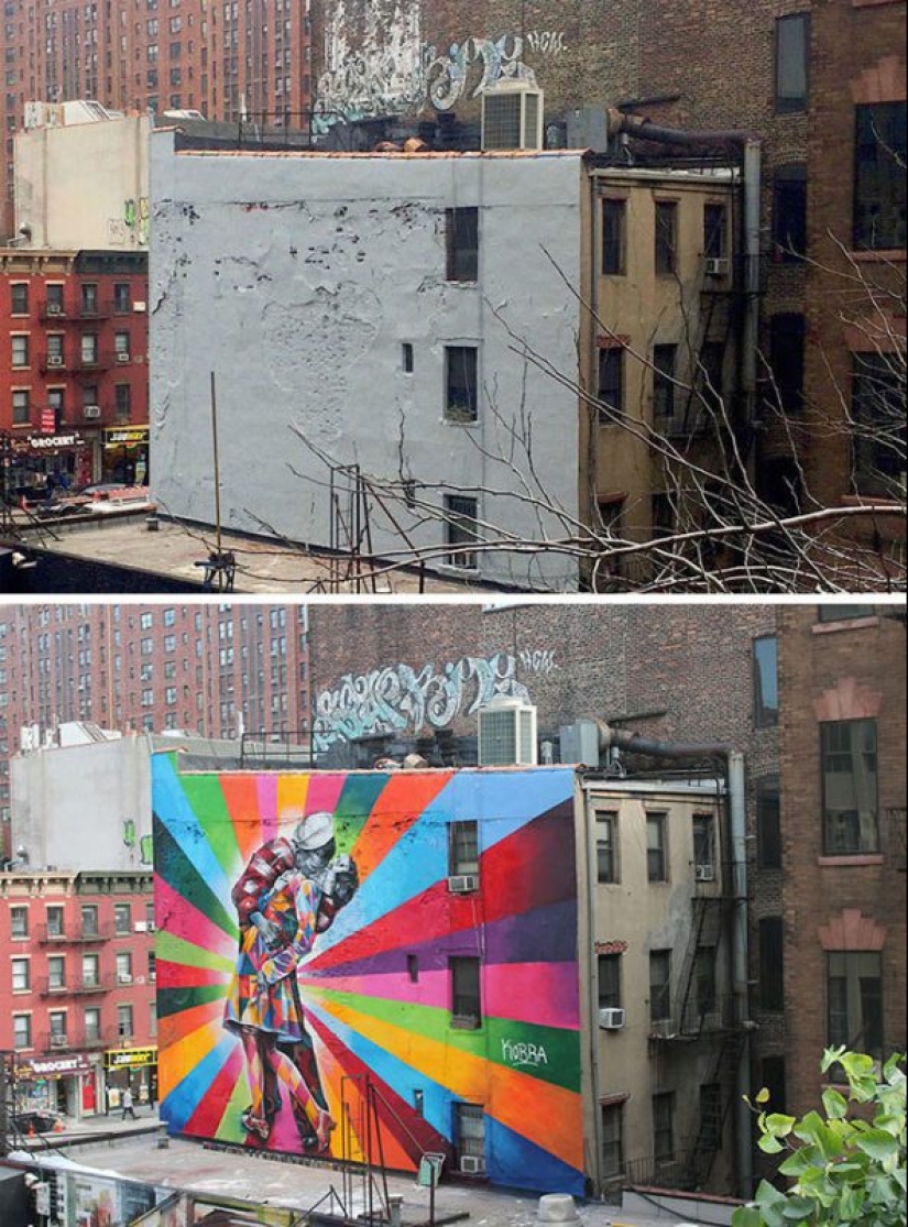 Paint the world in bright colors: the miraculous transformation of the gray buildings into works of art through graffiti