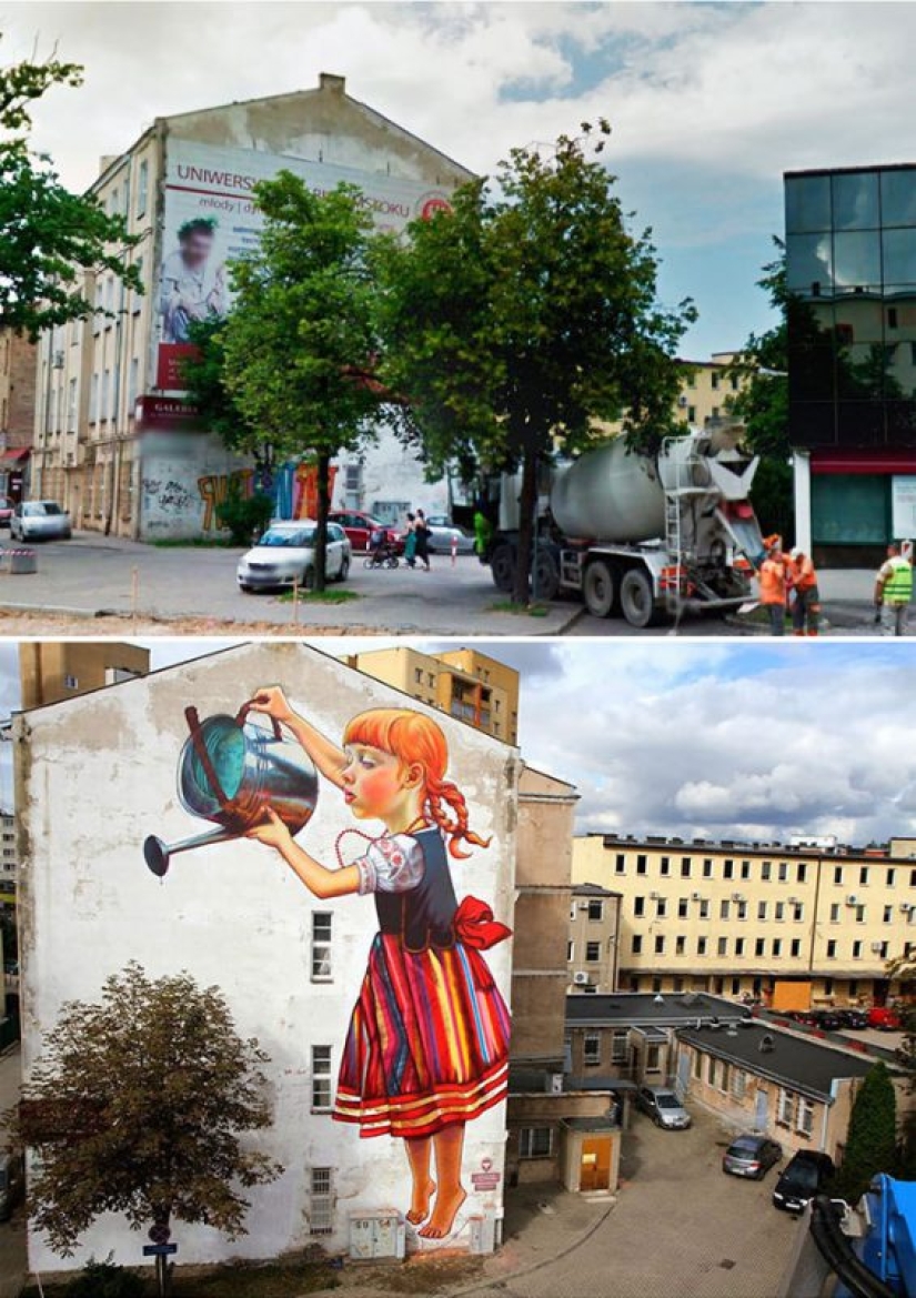 Paint the world in bright colors: the miraculous transformation of the gray buildings into works of art through graffiti