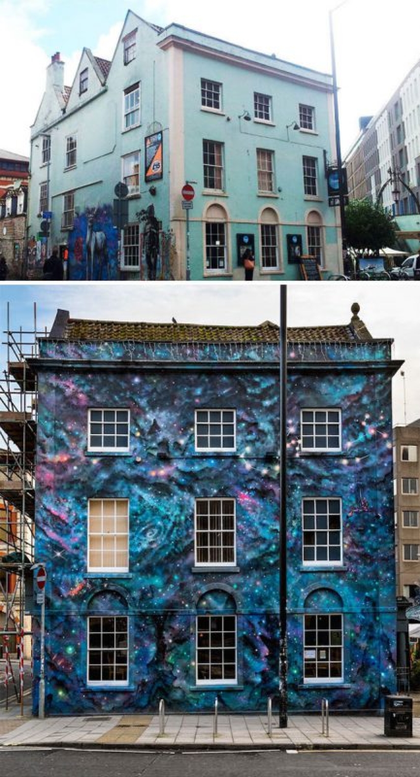 Paint the world in bright colors: the miraculous transformation of the gray buildings into works of art through graffiti