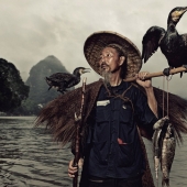 Pesca tradicional china con cormoranes