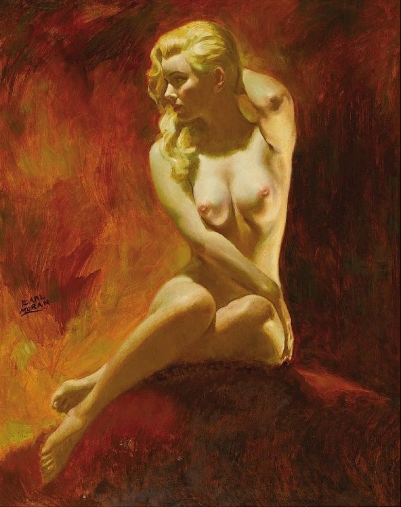 Pin-up de Earl Moran, el artista para el que trabajó como modelo Marilyn Monroe