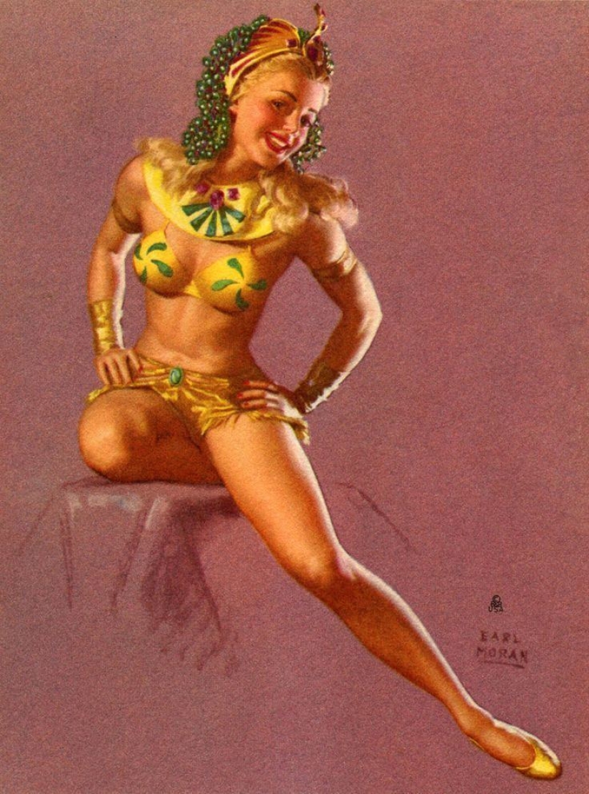 Pin-up de Earl Moran, el artista para el que trabajó como modelo Marilyn Monroe