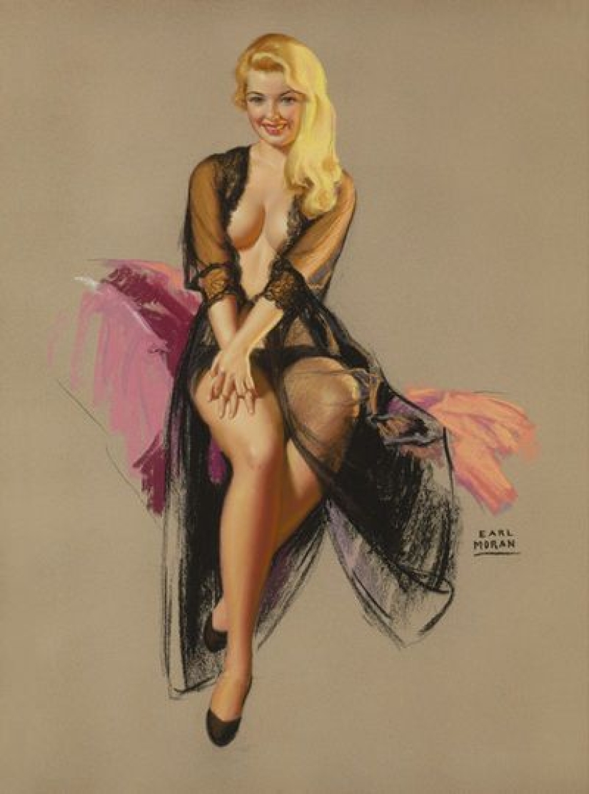 Pin-up de Earl Moran, el artista para el que trabajó como modelo Marilyn Monroe