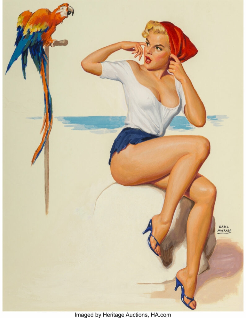 Pin-up from Earl Moran, the artist for whom Marilyn Monroe worked as a model