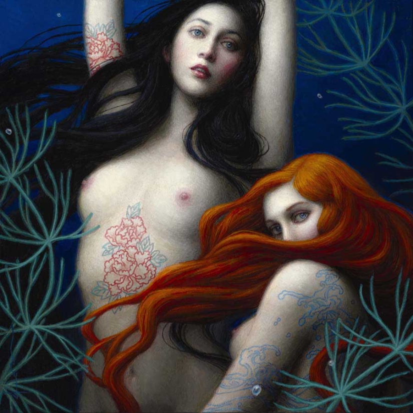 Pinturas surrealistas de Chie Yoshii, que celebran la armonía y la belleza