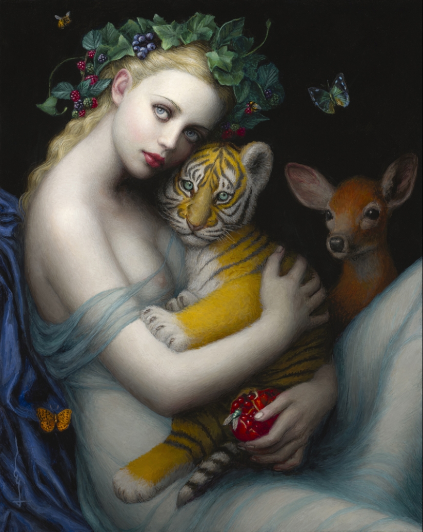 Pinturas surrealistas de Chie Yoshii, que celebran la armonía y la belleza