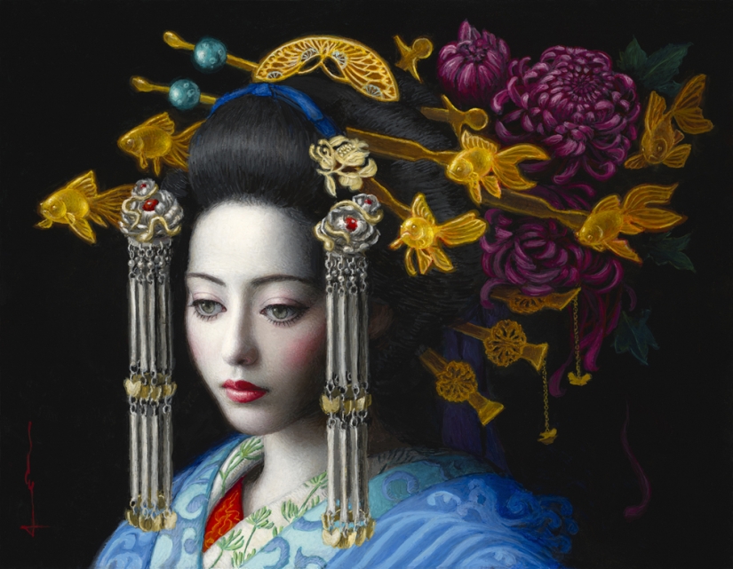 Pinturas surrealistas de Chie Yoshii, que celebran la armonía y la belleza