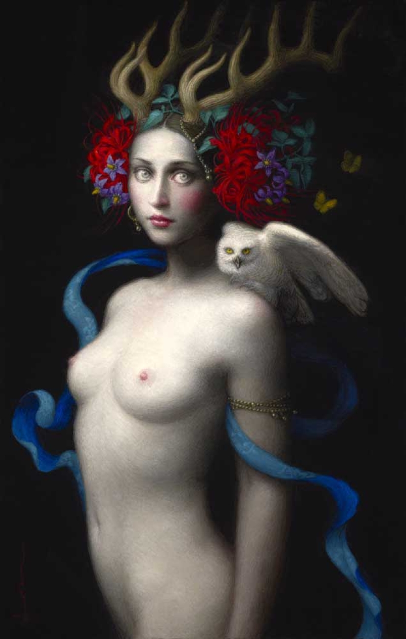 Pinturas surrealistas de Chie Yoshii, que celebran la armonía y la belleza