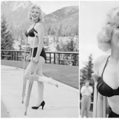 Plaster-beauty is not a hindrance: rare photos of Marilyn Monroe on crutches