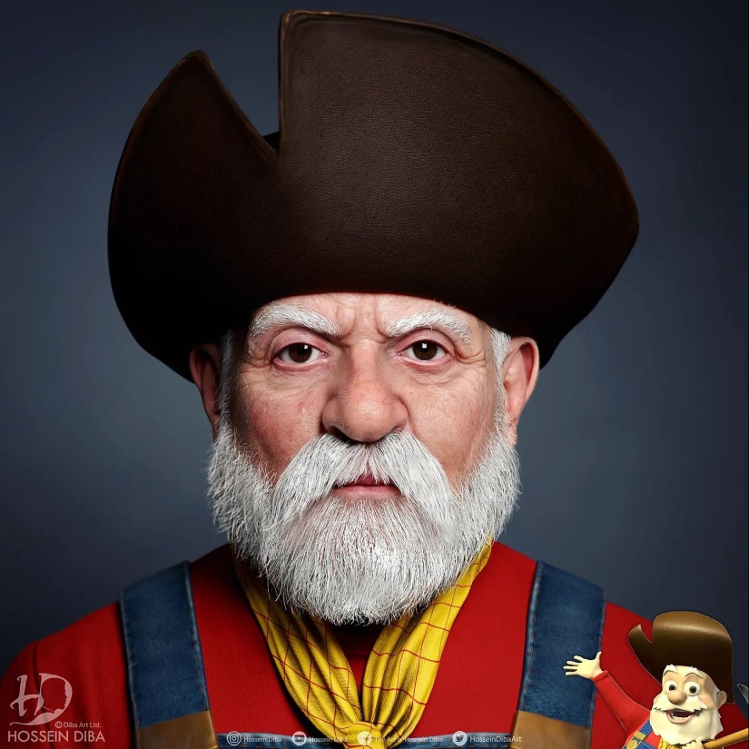 Pop culture characters in a super-realistic style by Hossein Dib