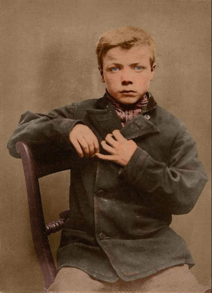 Portraits of children of the XIX century, sentenced to hard labor and prison for petty theft