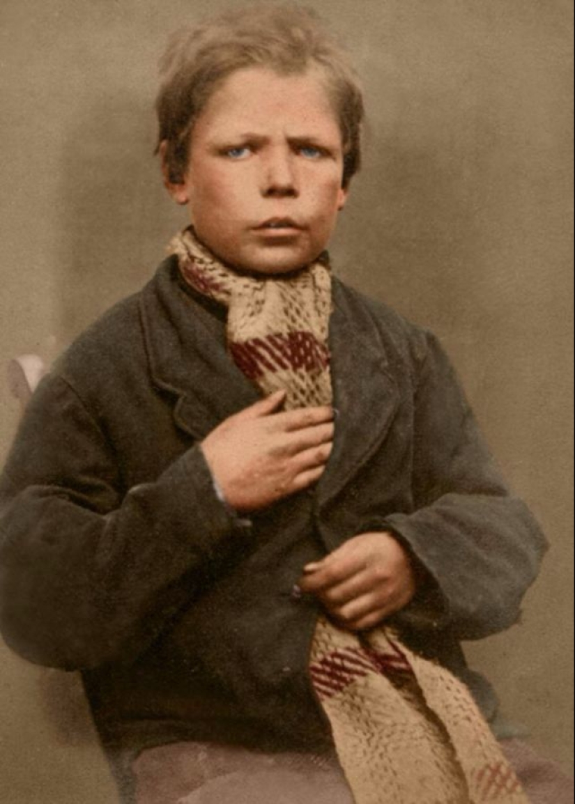 Portraits of children of the XIX century, sentenced to hard labor and prison for petty theft