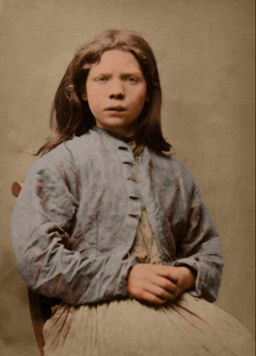 Portraits of children of the XIX century, sentenced to hard labor and prison for petty theft