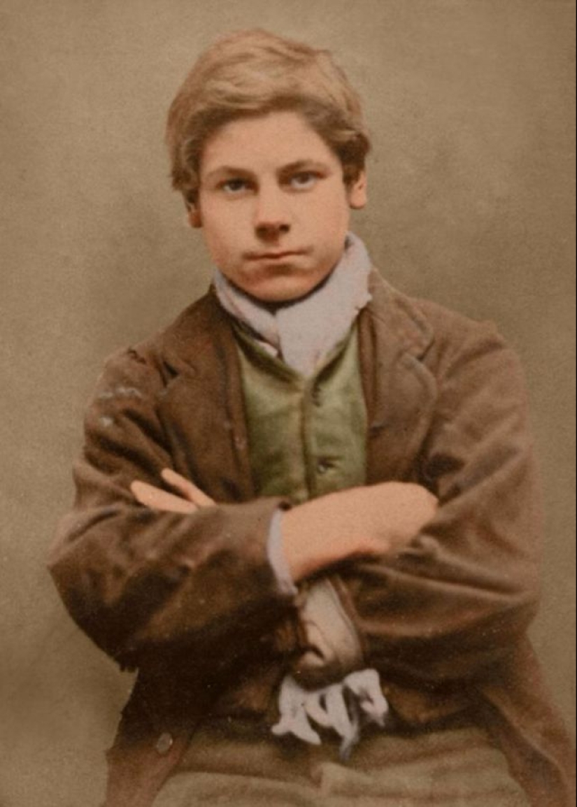 Portraits of children of the XIX century, sentenced to hard labor and prison for petty theft