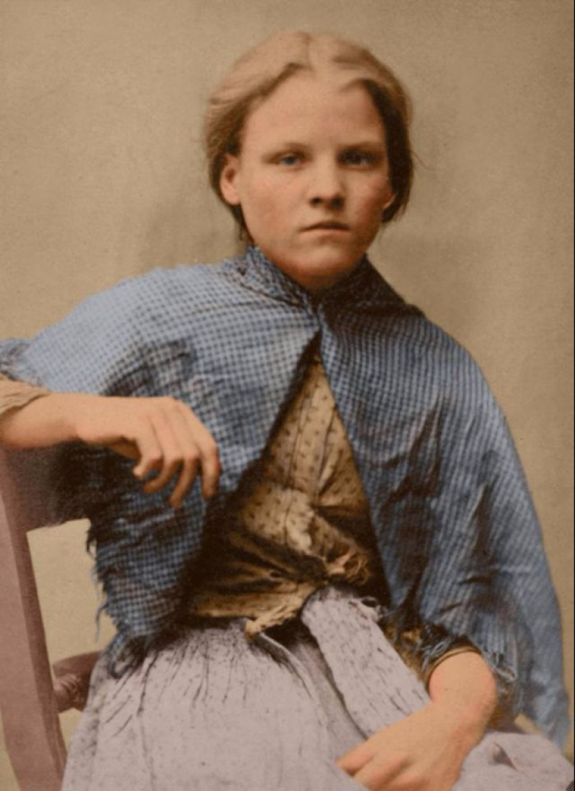 Portraits of children of the XIX century, sentenced to hard labor and prison for petty theft