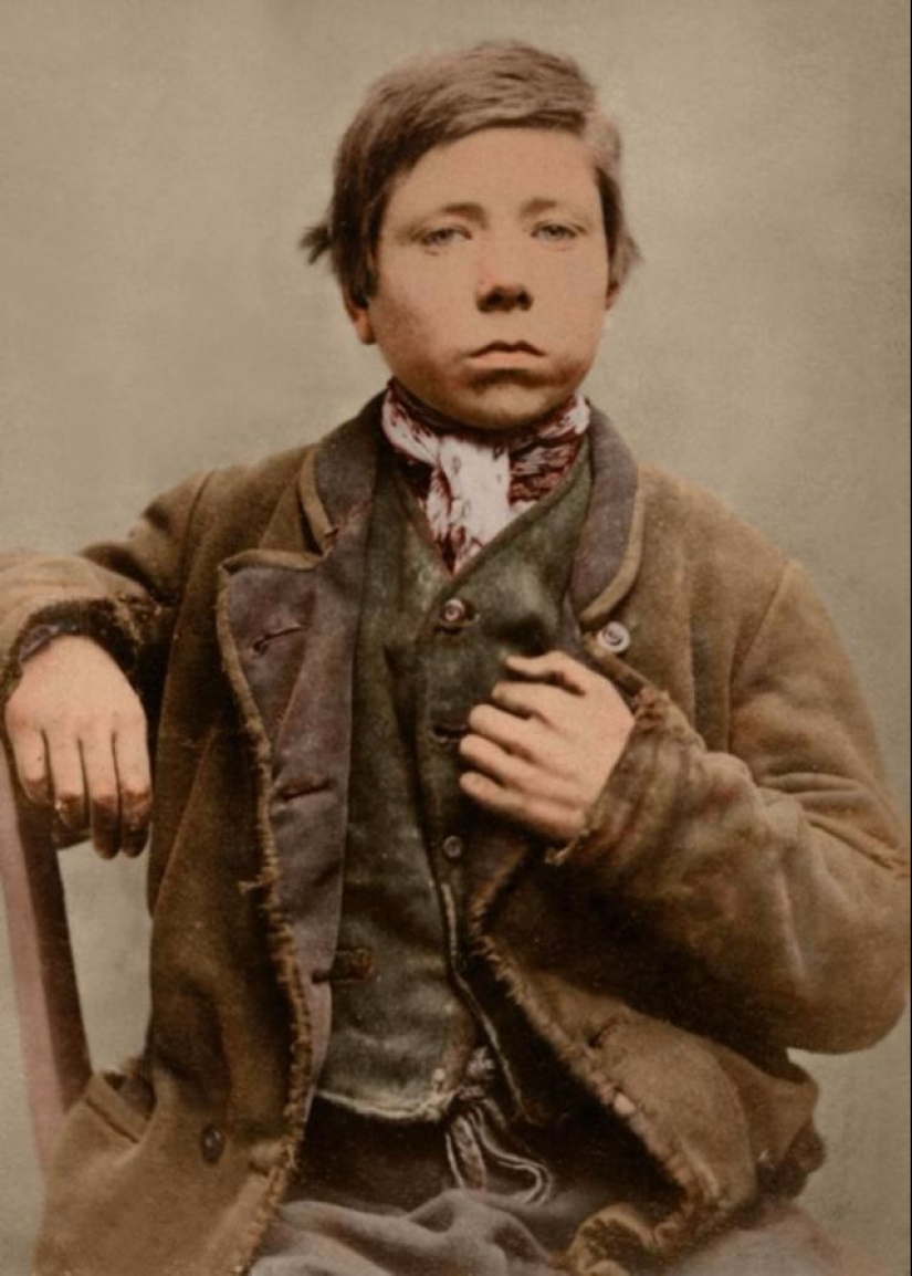 Portraits of children of the XIX century, sentenced to hard labor and prison for petty theft